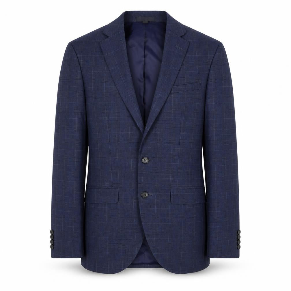 Marks and Spencer Men's Blue Check Blazer, Size 36R