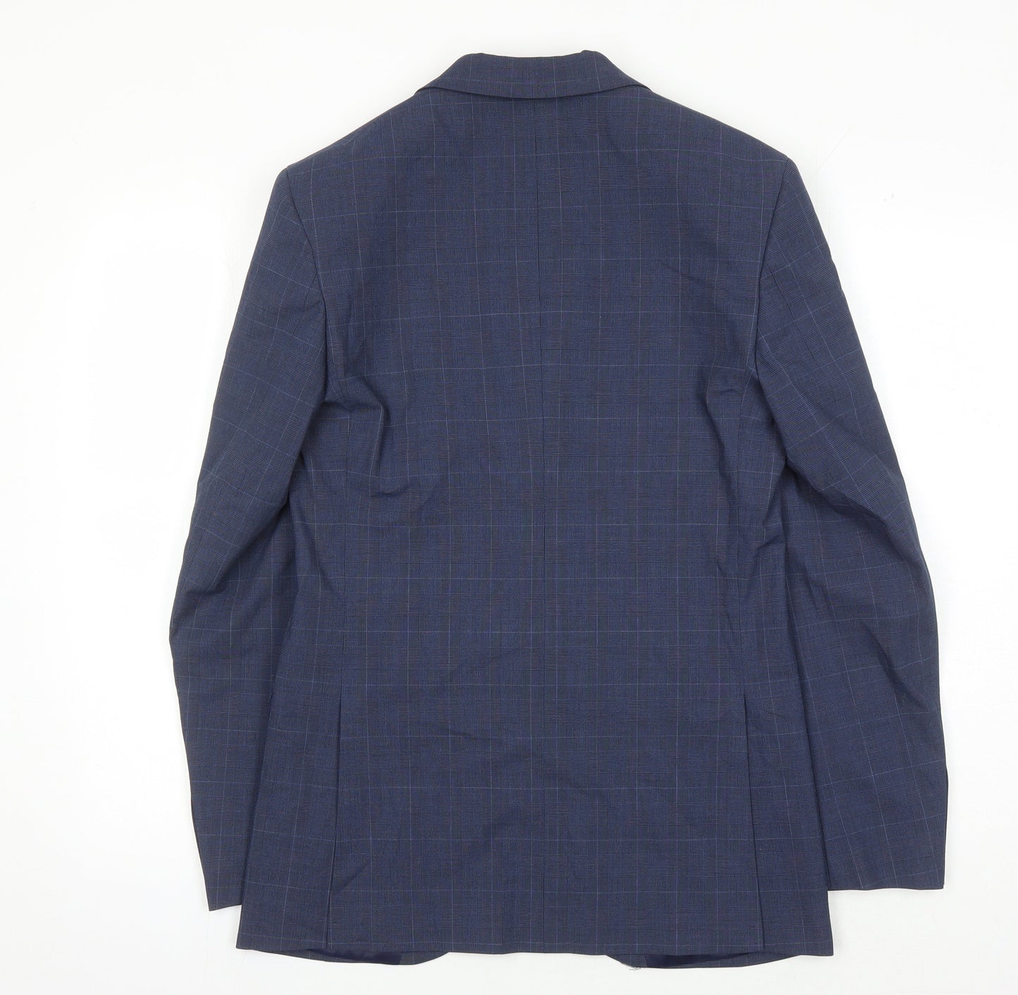 Marks and Spencer Men's Blue Check Blazer, Size 36R