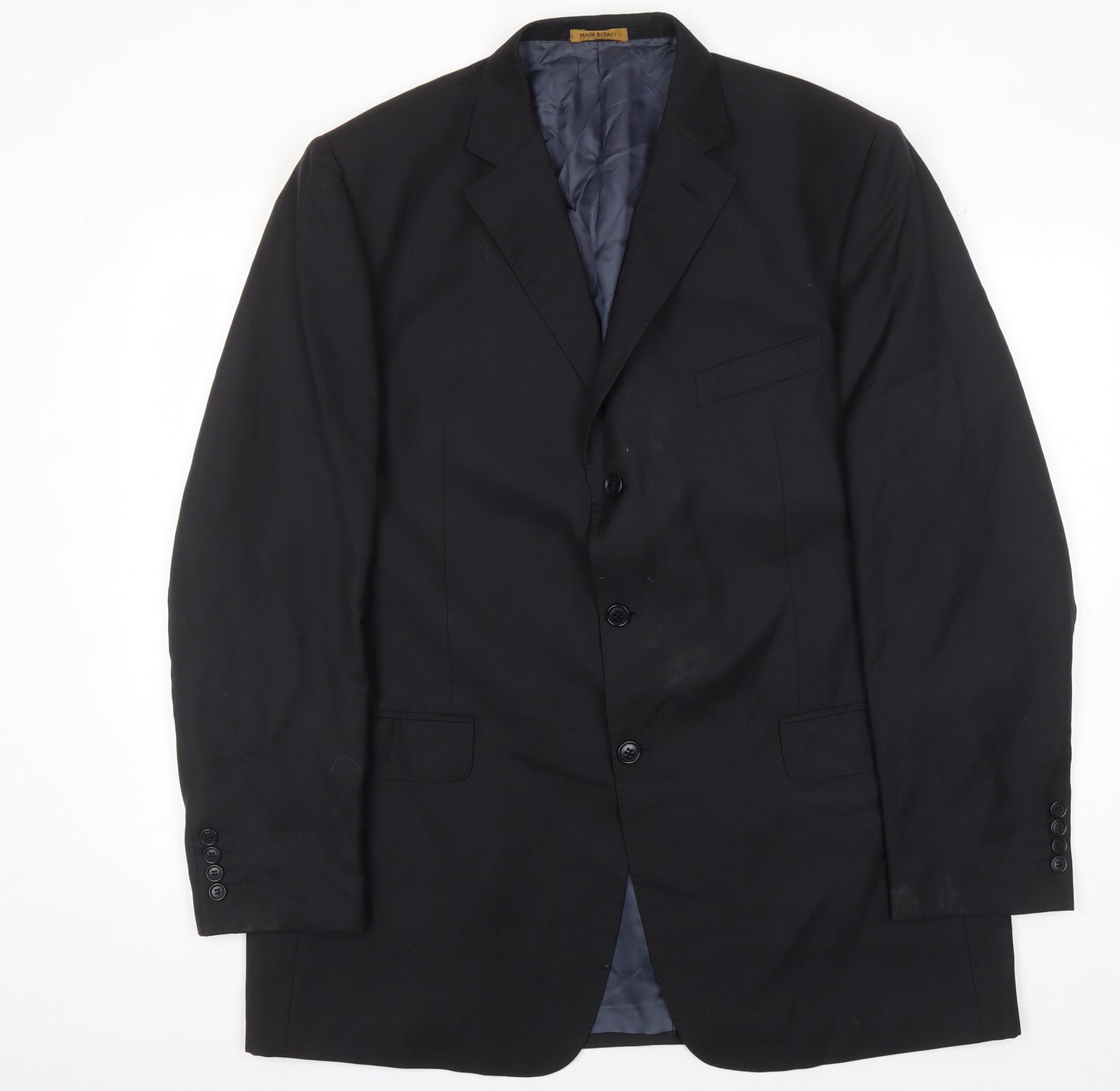 Marks and Spencer Men's Black 44L Wool Blazer, Formal