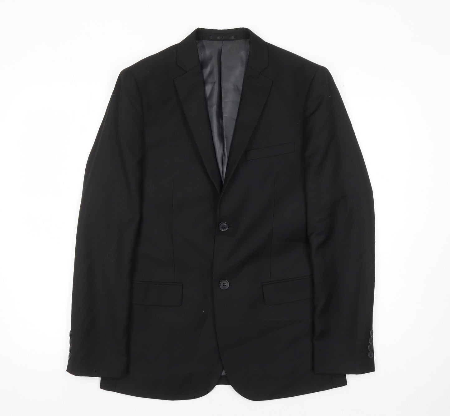 Topman Men's Black Slim Suit Jacket 36R Formal