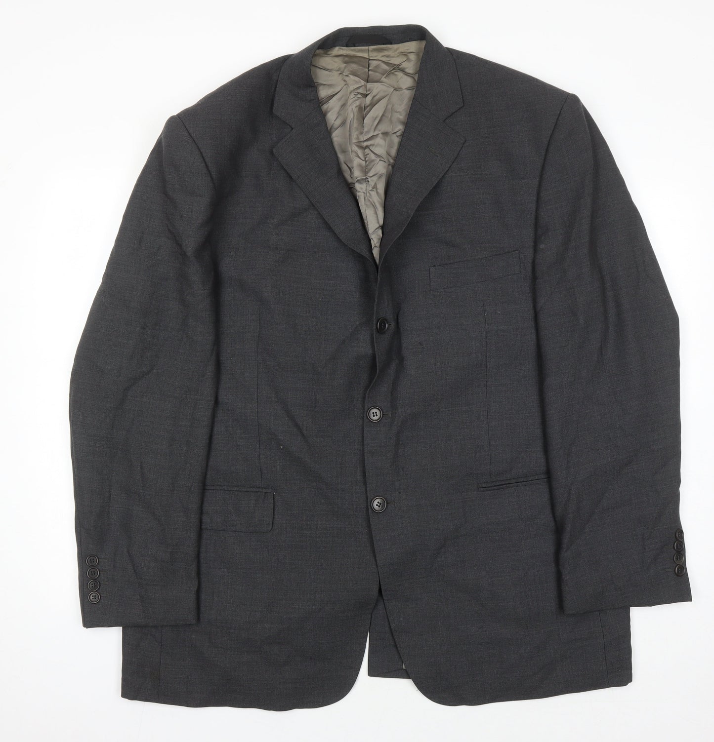 Marks and Spencer Men's Grey Suit Jacket, 46R Wool
