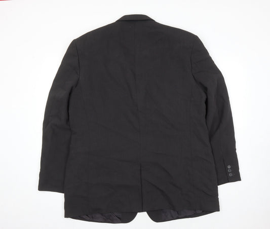 Jonathan Adams Men's Black Formal Blazer, Size 46, Regular Fit