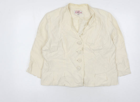 Rita Taylor Women's Ivory Blazer, Size 16, Formal
