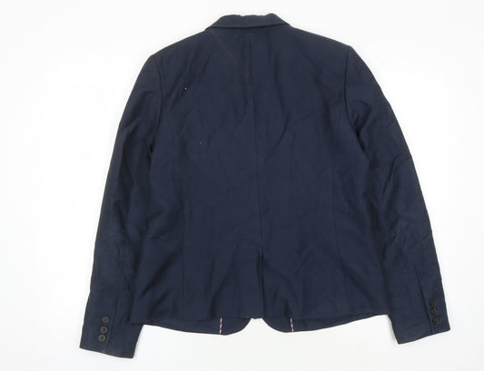 Jack Wills Women's Blue Blazer Size 14 - Classic Style