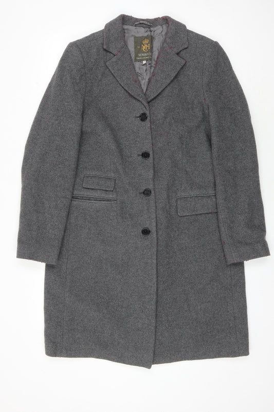 Newhouse Women's Grey Wool Mid-Length Overcoat Size 10