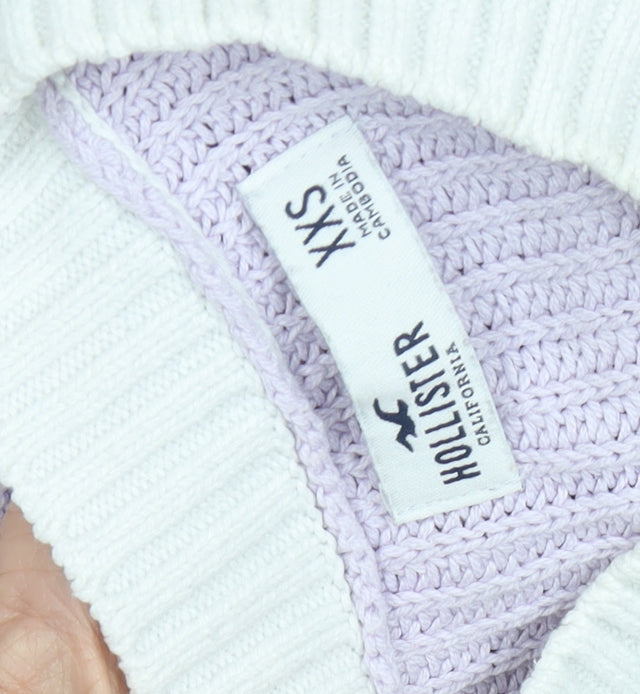 Hollister Women’s Purple Striped Pullover Jumper XS