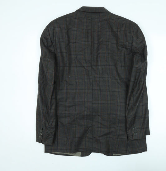 Pierre Cardin Men's Grey Plaid Blazer, Size 40R, Formal Wear