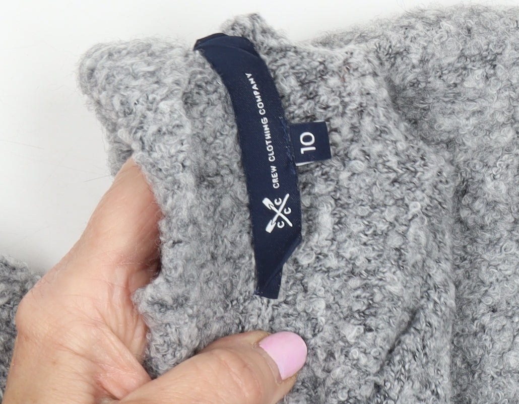 Crew Clothing Women's Grey Mock Neck Jumper Size 10