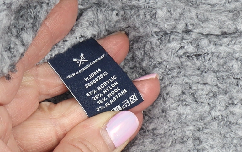 Crew Clothing Women's Grey Mock Neck Jumper Size 10