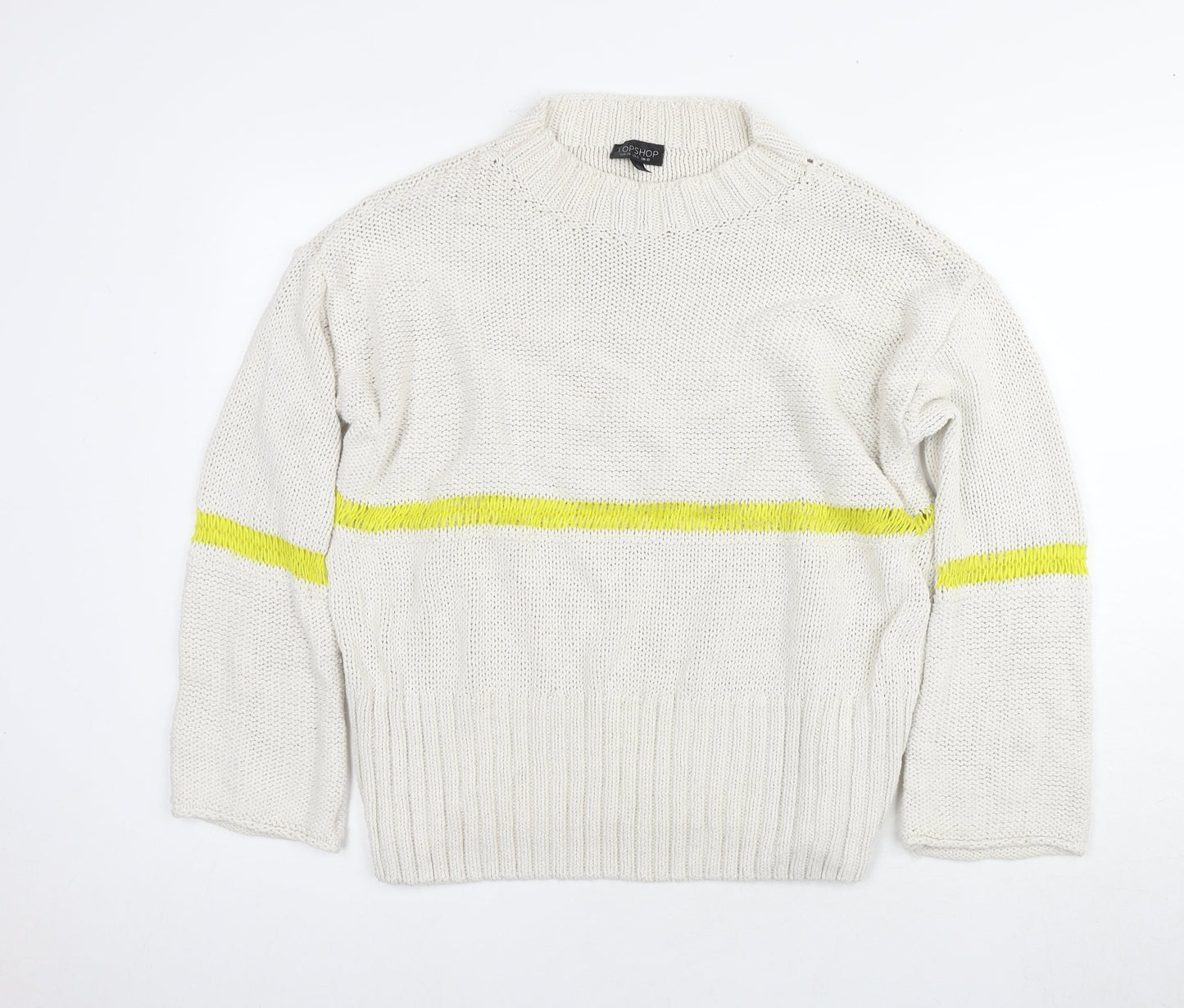 Topshop Women’s Ivory Crew Neck Jumper Size 10