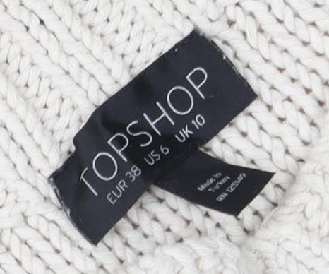 Topshop Women’s Ivory Crew Neck Jumper Size 10