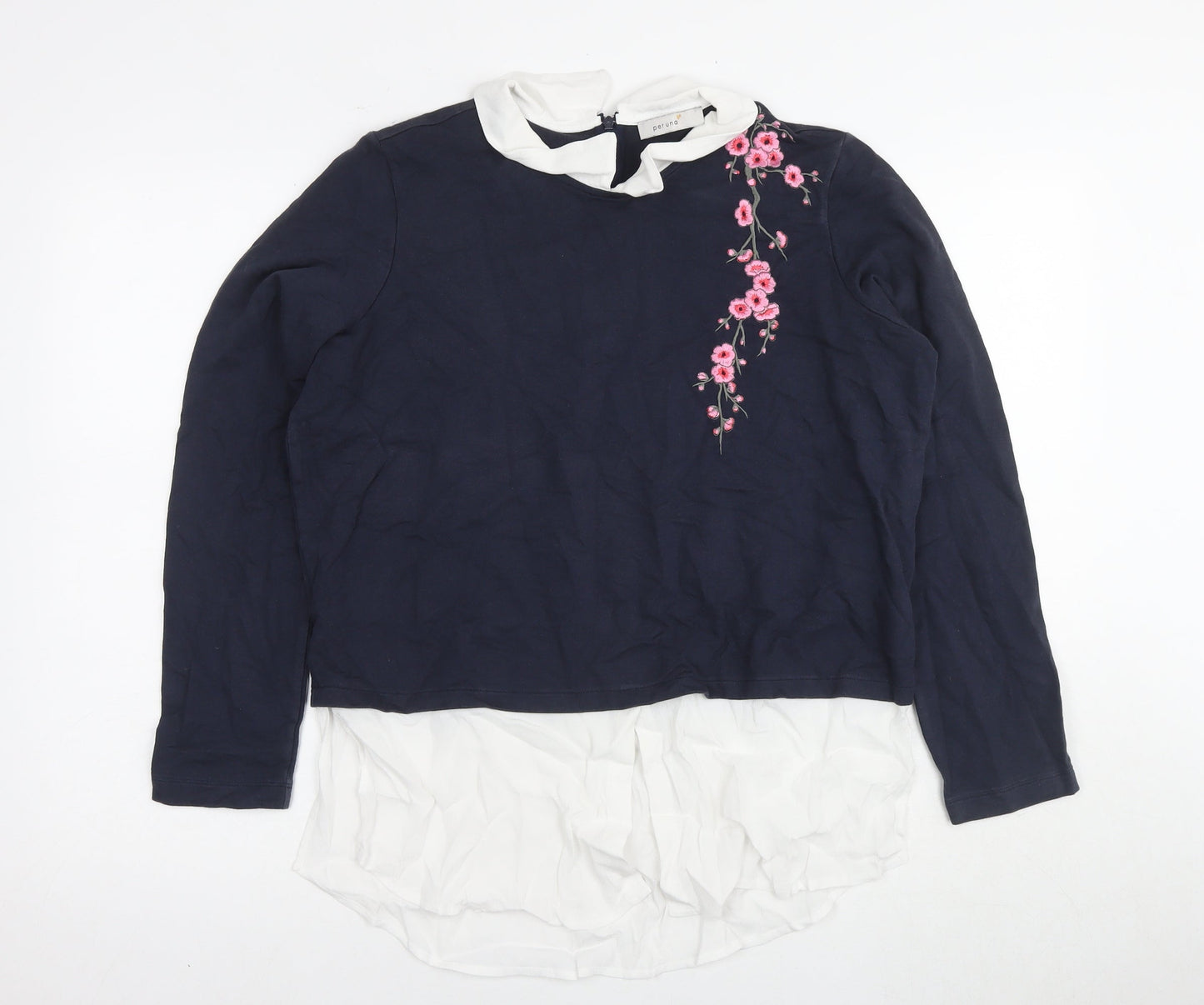 Marks and Spencer Women's Blue Collared Blouse, Size 14