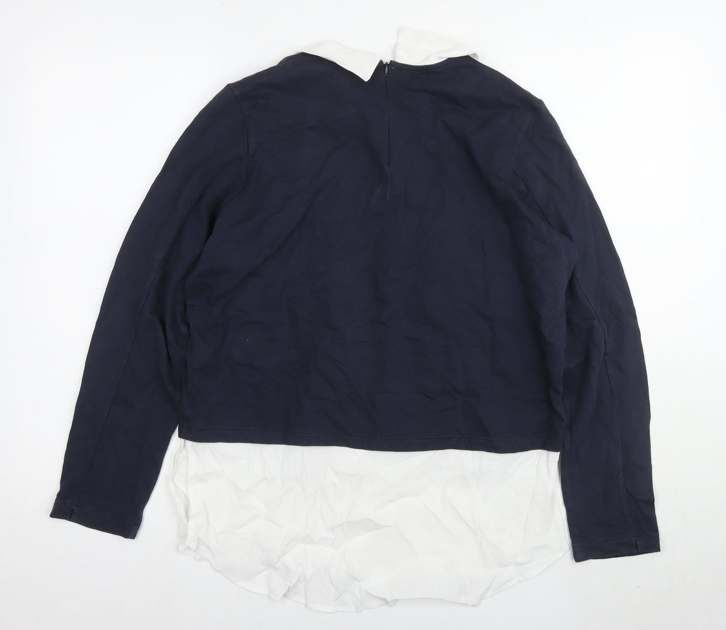 Marks and Spencer Women's Blue Collared Blouse, Size 14