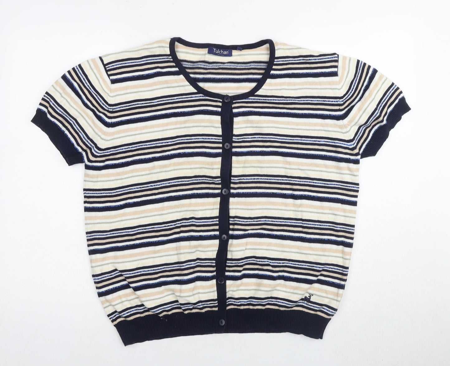 Tulchan Women's 2XL Multicoloured Striped Cardigan