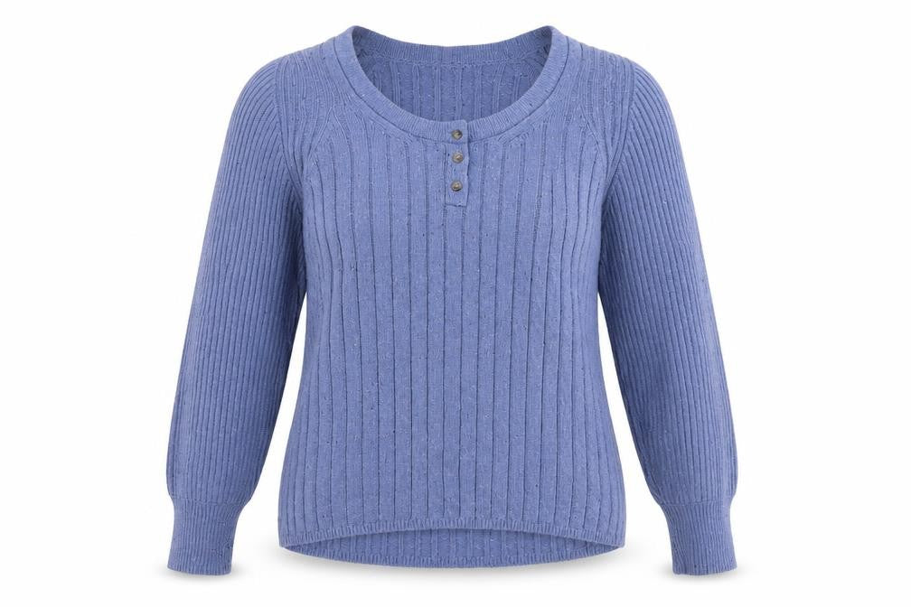 Marks & Spencer Women's Purple Cable-Knit Henley Jumper L
