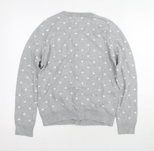 H&M Girls Grey Polka Dot Cardigan Jumper Size 14