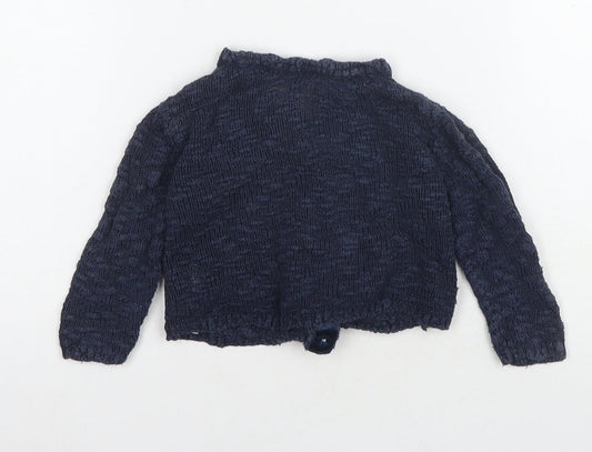 Next Blue Unisex Baby Cardigan 9-12 Months Knit Cotton
