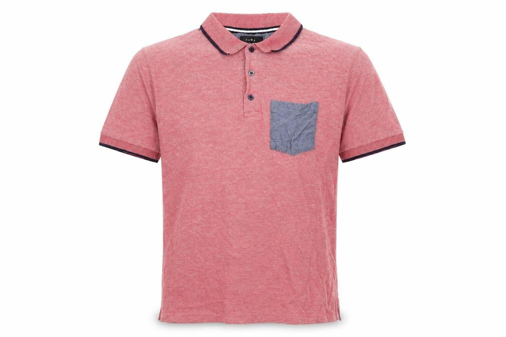 Zara Men's Red Polo Shirt - Size 12, Cotton, Casual
