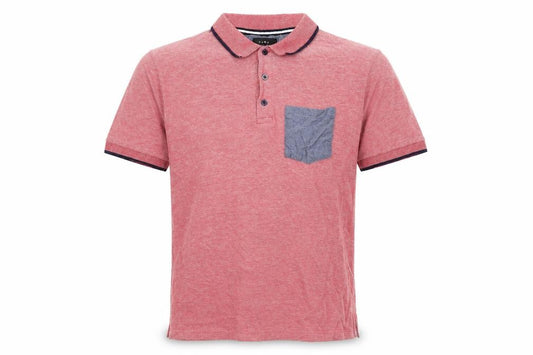 Zara Men's Red Polo Shirt - Size 12, Cotton, Casual