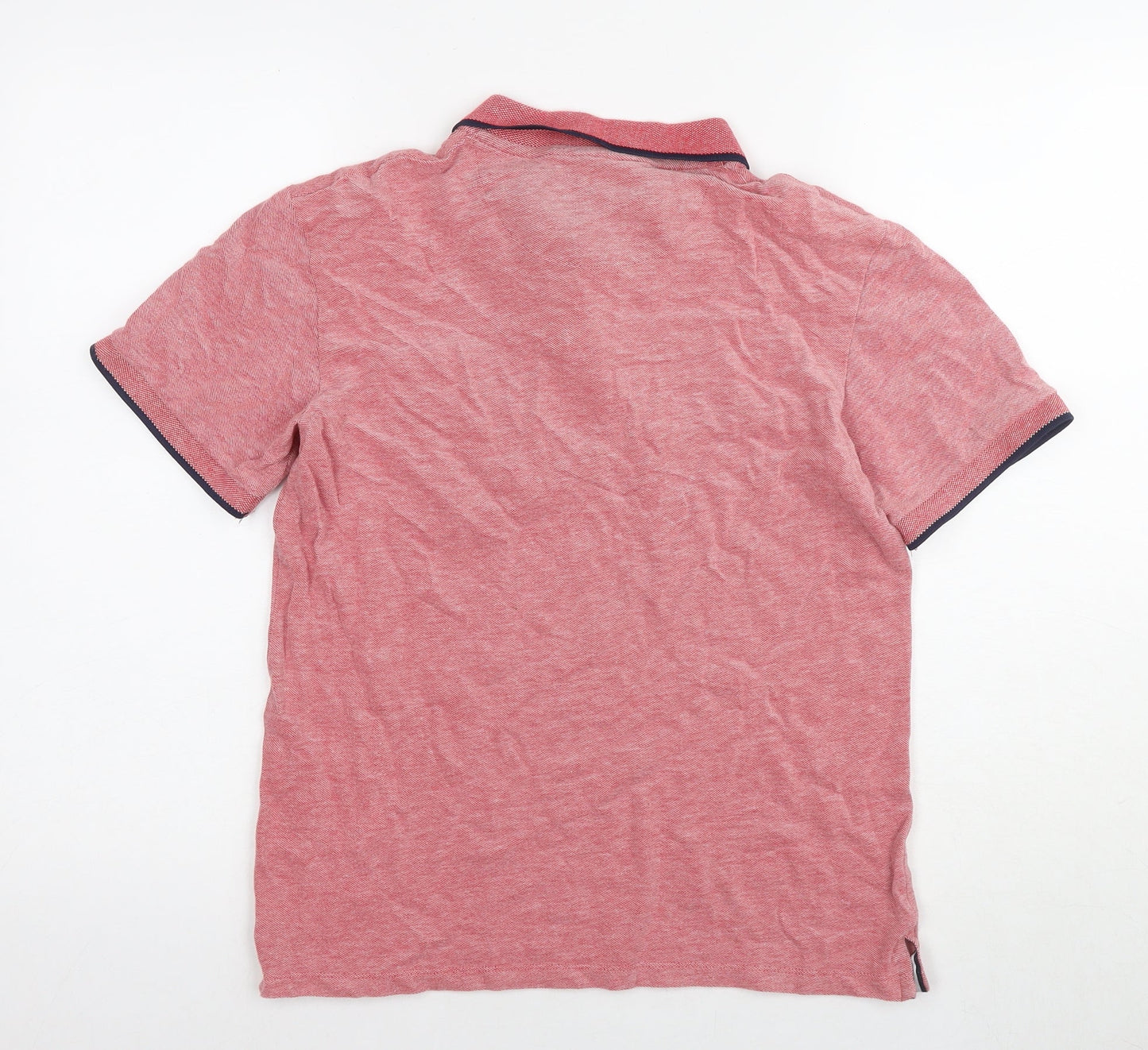 Zara Men's Red Polo Shirt - Size 12, Cotton, Casual