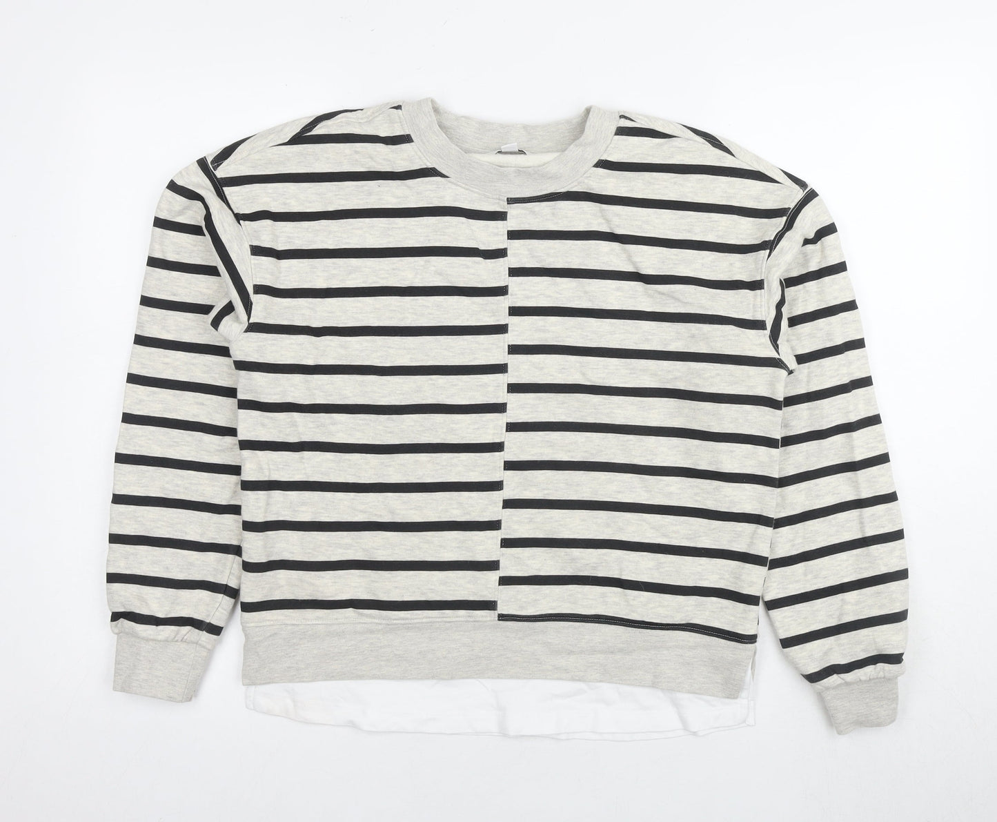 Next Women’s Grey Striped Pullover Sweatshirt S