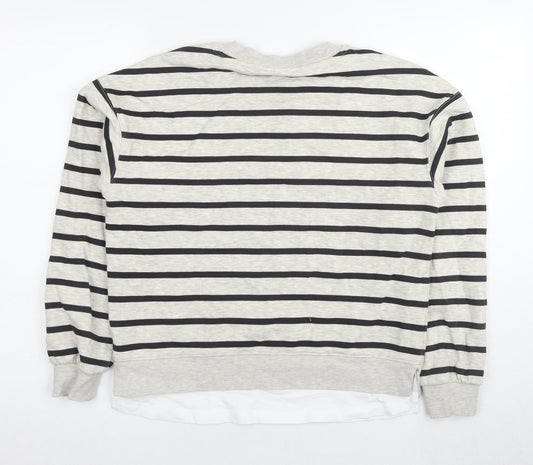 Next Women’s Grey Striped Pullover Sweatshirt S