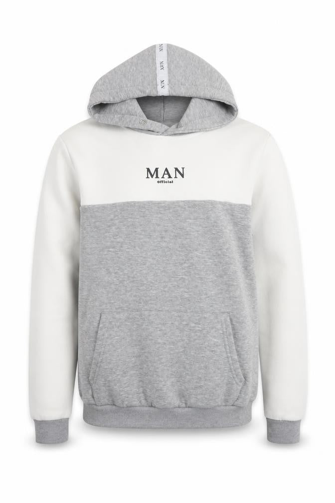 Mens UK S Regular boohooMAN Grey Pullover Hoodie