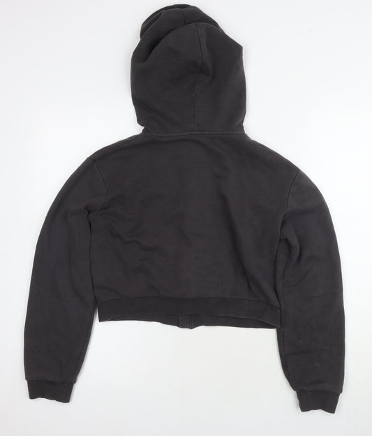 H&M Girls Black Full Zip Hoodie Size 12-14 Years