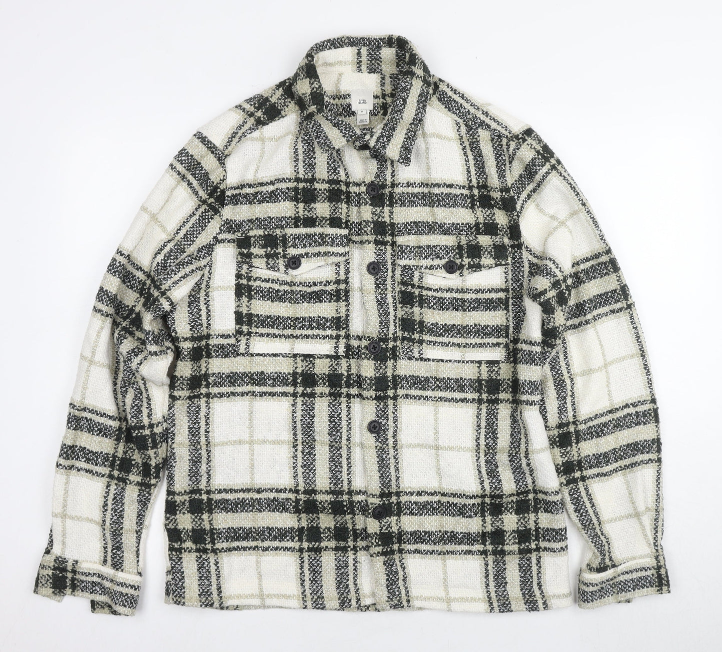 River Island Men's Black Check Shirt Jacket M