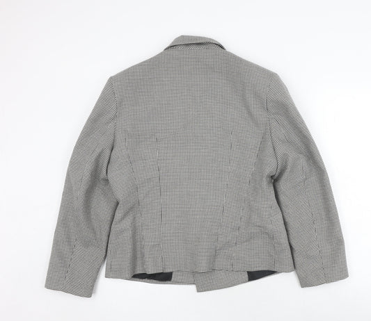 St Michael Women's Black Blazer Size 14, Herringbone Pea Coat