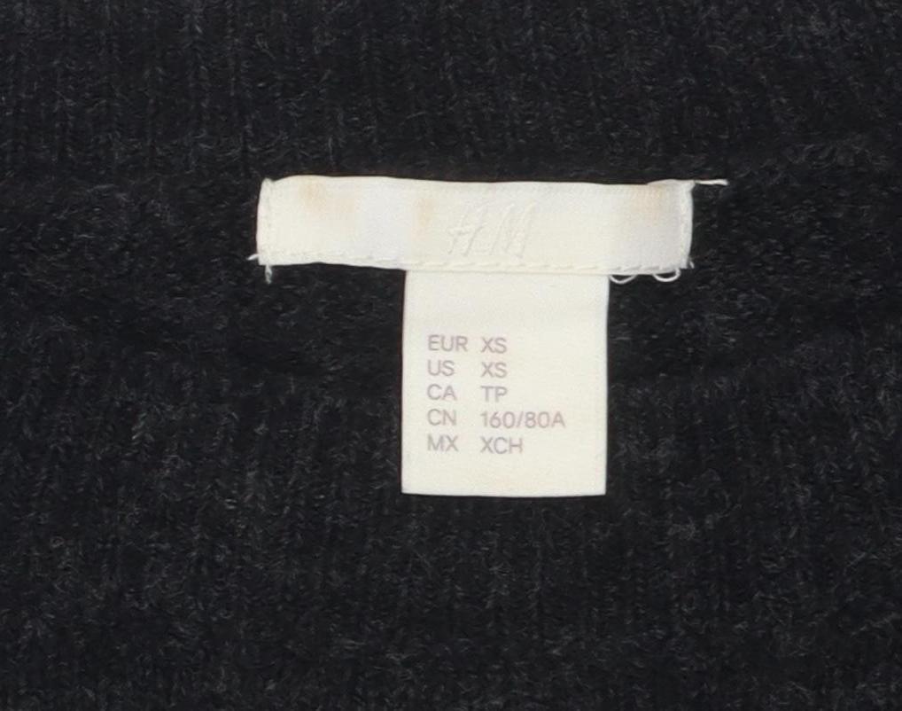H&M Women's Black Pullover Jumper XS Beaded