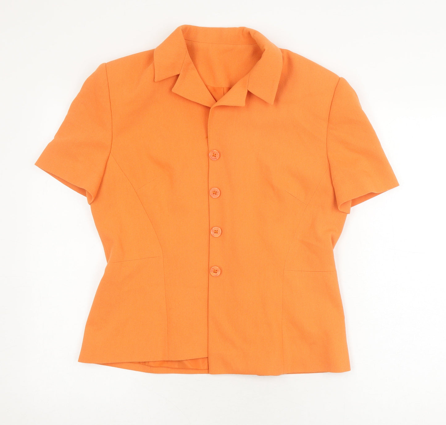 Richards Womens Orange Short Sleeve Suit Top Size 14