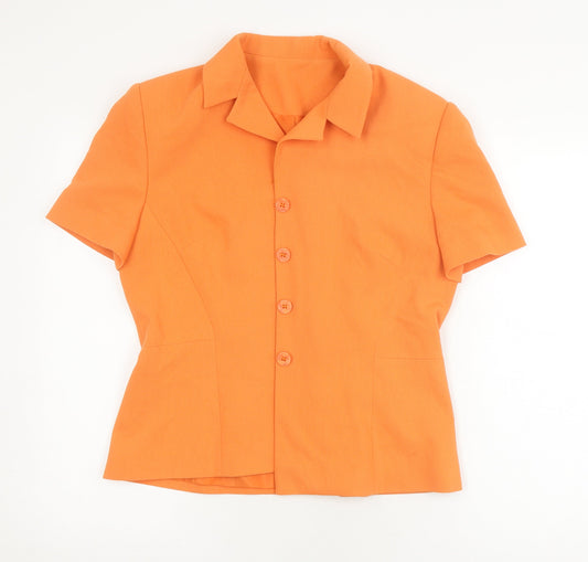 Richards Womens Orange Short Sleeve Suit Top Size 14