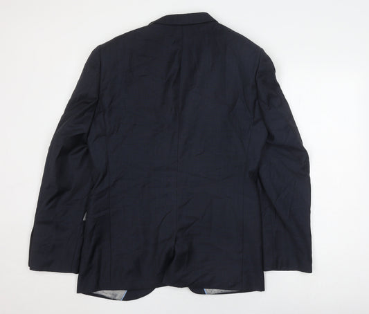 Next Men's Blue Suit Jacket, 40R, Formal, Wool