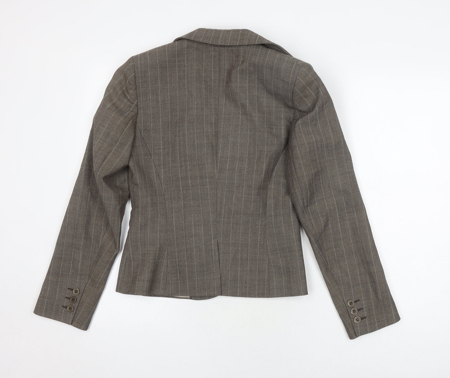Oasis Women's Brown Pinstripe Blazer, Size 10, Business Casual