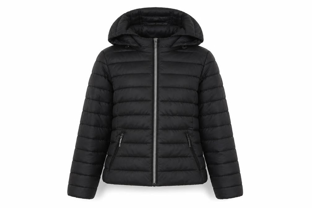 Zara Women's Black Puffer Jacket XS Hooded Casual