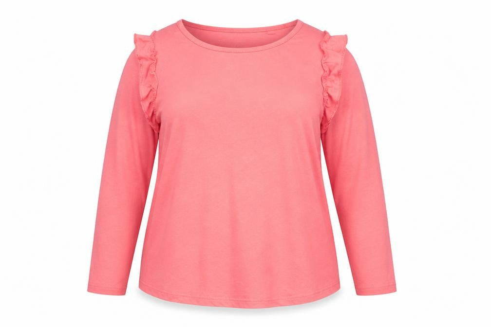 Capsule Women's Pink Ruffle Long Sleeve Blouse Size 18