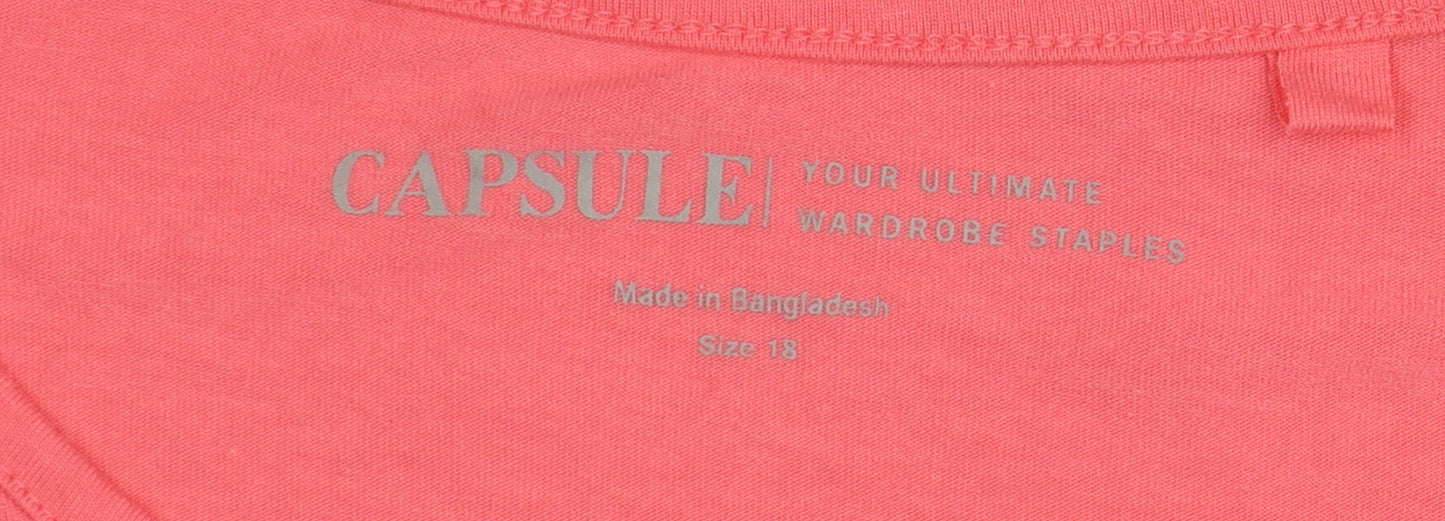 Capsule Women's Pink Ruffle Long Sleeve Blouse Size 18