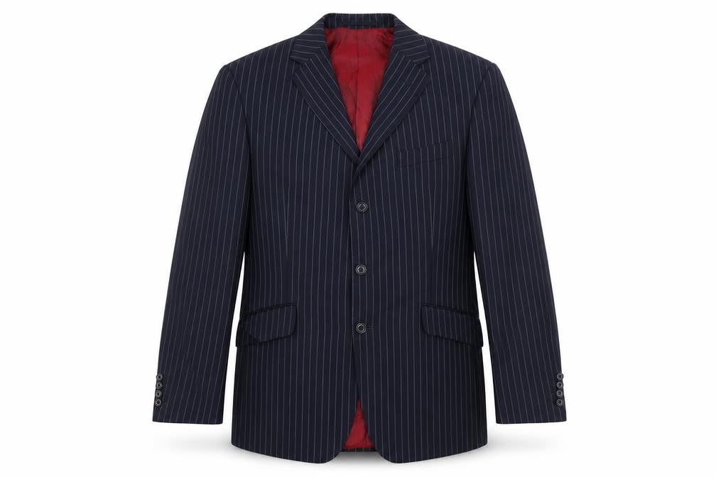 Marks and Spencer Men's Blue Striped Blazer 40L