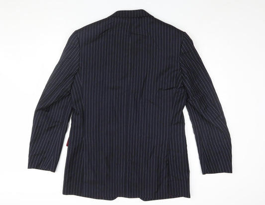 Marks and Spencer Men's Blue Striped Blazer 40L