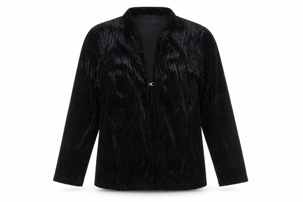 M&Co Women's Black Velvet Long Sleeve Top Size 12