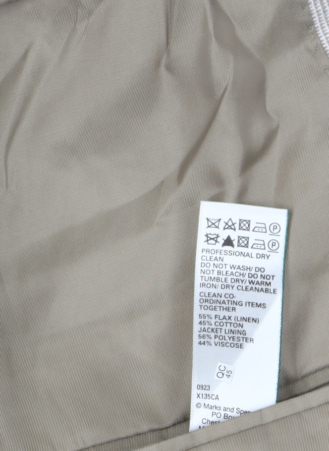 Marks and Spencer Men's Beige Check Blazer, 44L