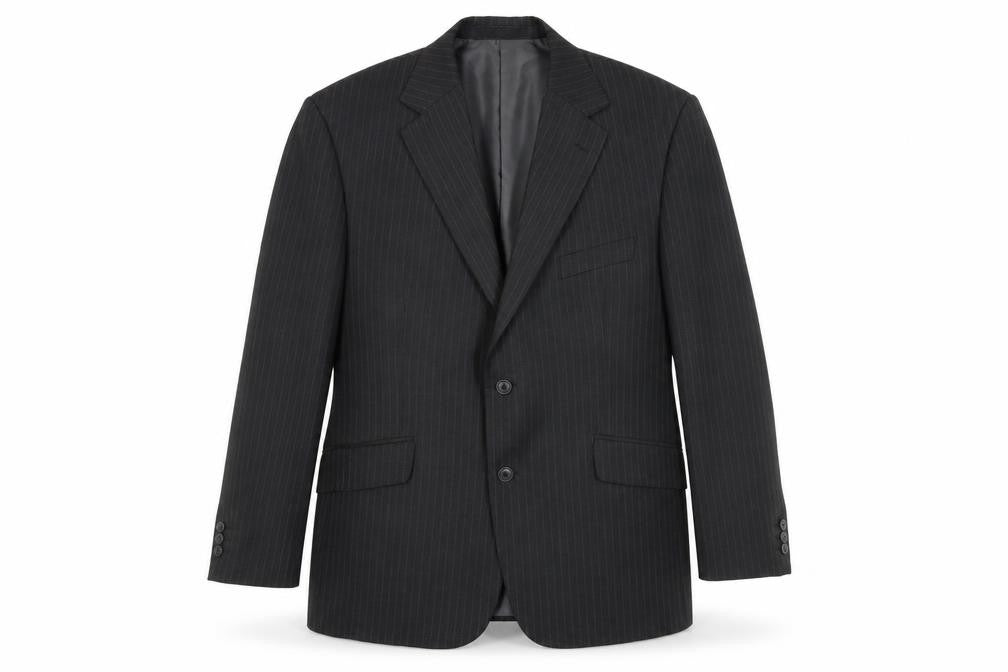 Front view of Marks & Spencer Grey Striped Suit Jacket Size 44S