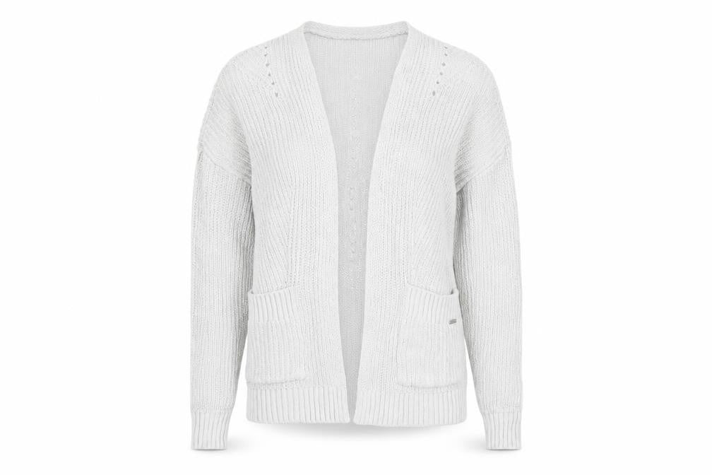 Womens UK XS Regular Hollister Grey Cardigan Chunky-Knit