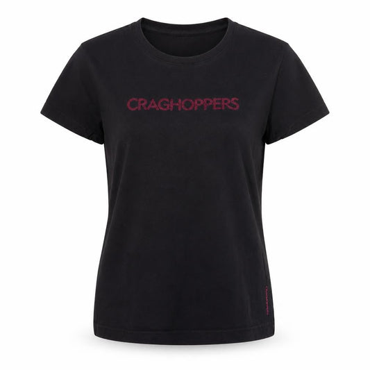Womens UK Size 10 Craghoppers Black 100% Cotton T-Shirt