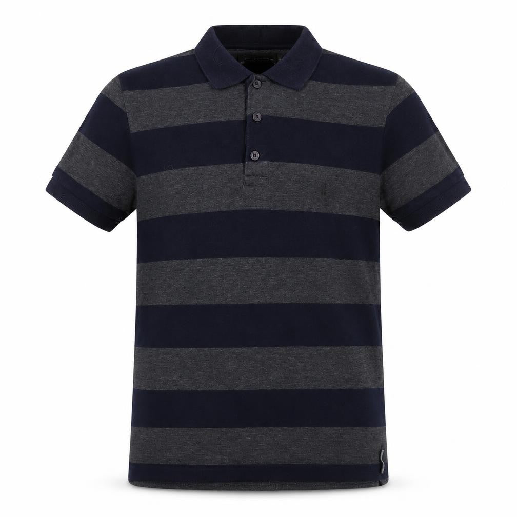 French Connection Men's Blue Striped Polo Shirt S