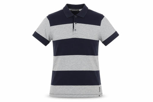 French Connection Men's Grey Striped Polo, Size S