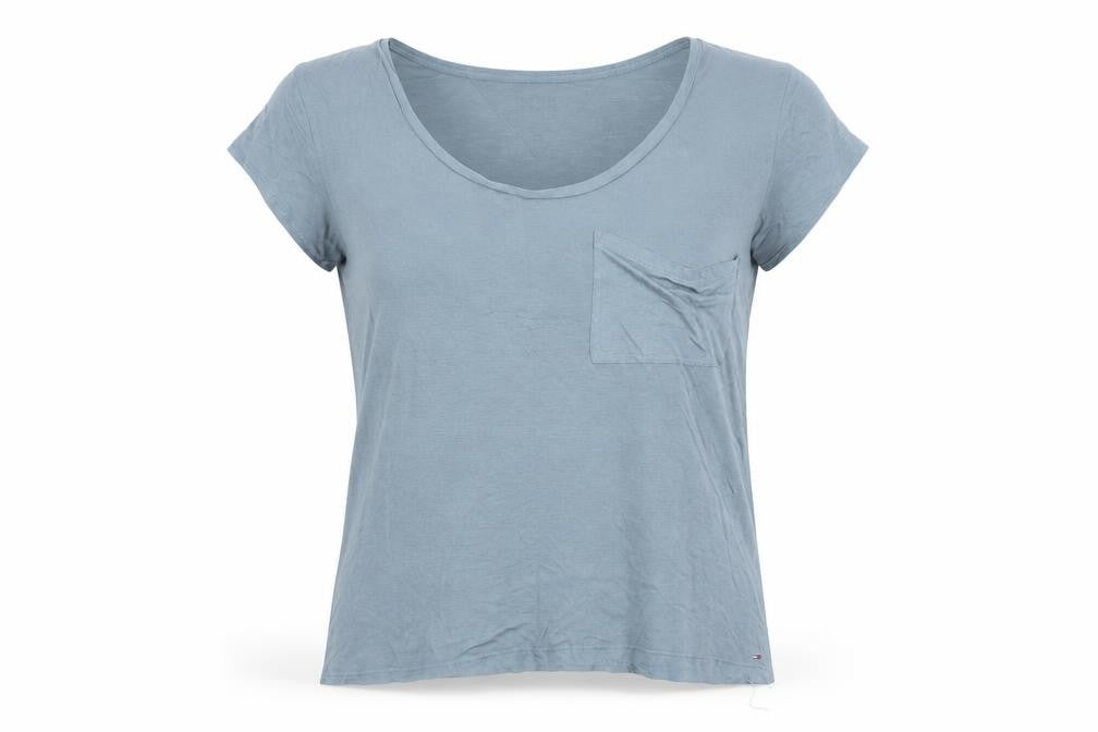 Hilfiger Denim Women Blue T-Shirt Scoop Neck Casual Size M
