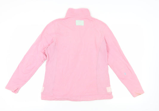 Joules Women's Pink Henley Sweatshirt Button Detail S