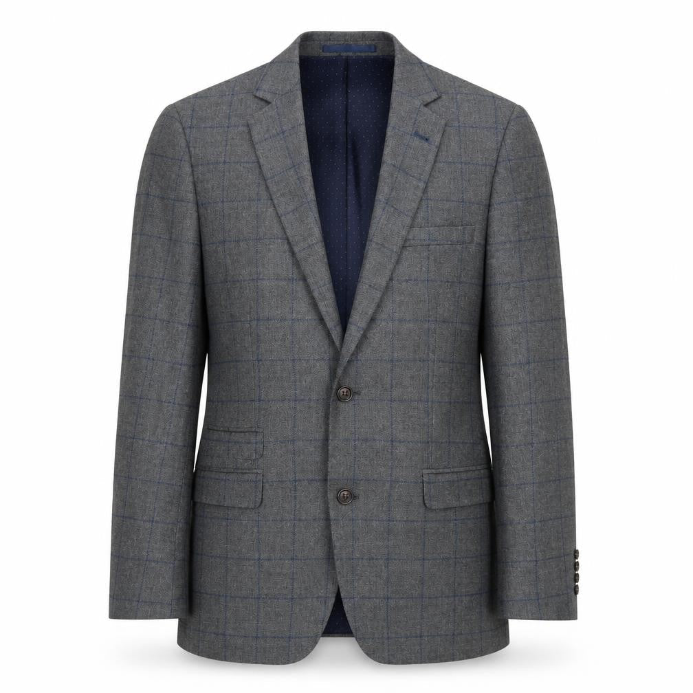 Mens 40 Chest Regular Moss 1851 Grey Two-Button Blazer